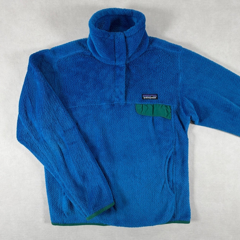 Patagonia Womens Small Re-Tool Snap-T Fleece Pullover Blue Green